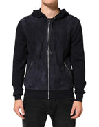 Dolce & Gabbana Black Leather Full Zip Hooded Blouson Jacket - Zeiniez