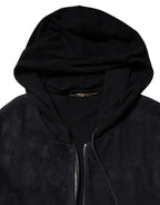 Dolce & Gabbana Black Leather Full Zip Hooded Blouson Jacket - Zeiniez