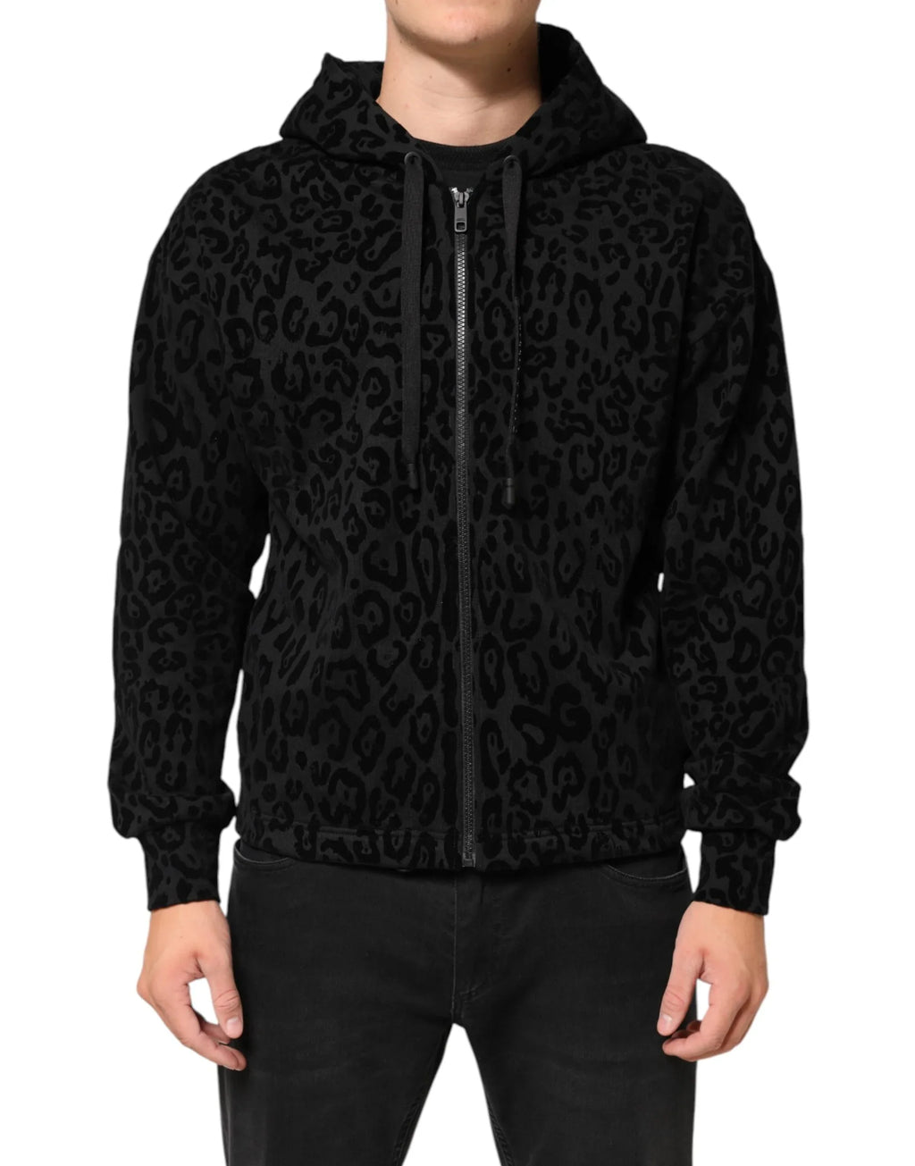 Dolce & Gabbana Black Cotton Hooded Full Zip Bomber Jacket - Zeiniez