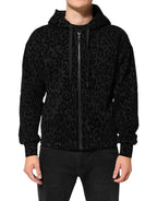 Dolce & Gabbana Black Cotton Hooded Full Zip Bomber Jacket - Zeiniez