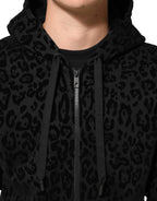 Dolce & Gabbana Black Cotton Hooded Full Zip Bomber Jacket - Zeiniez