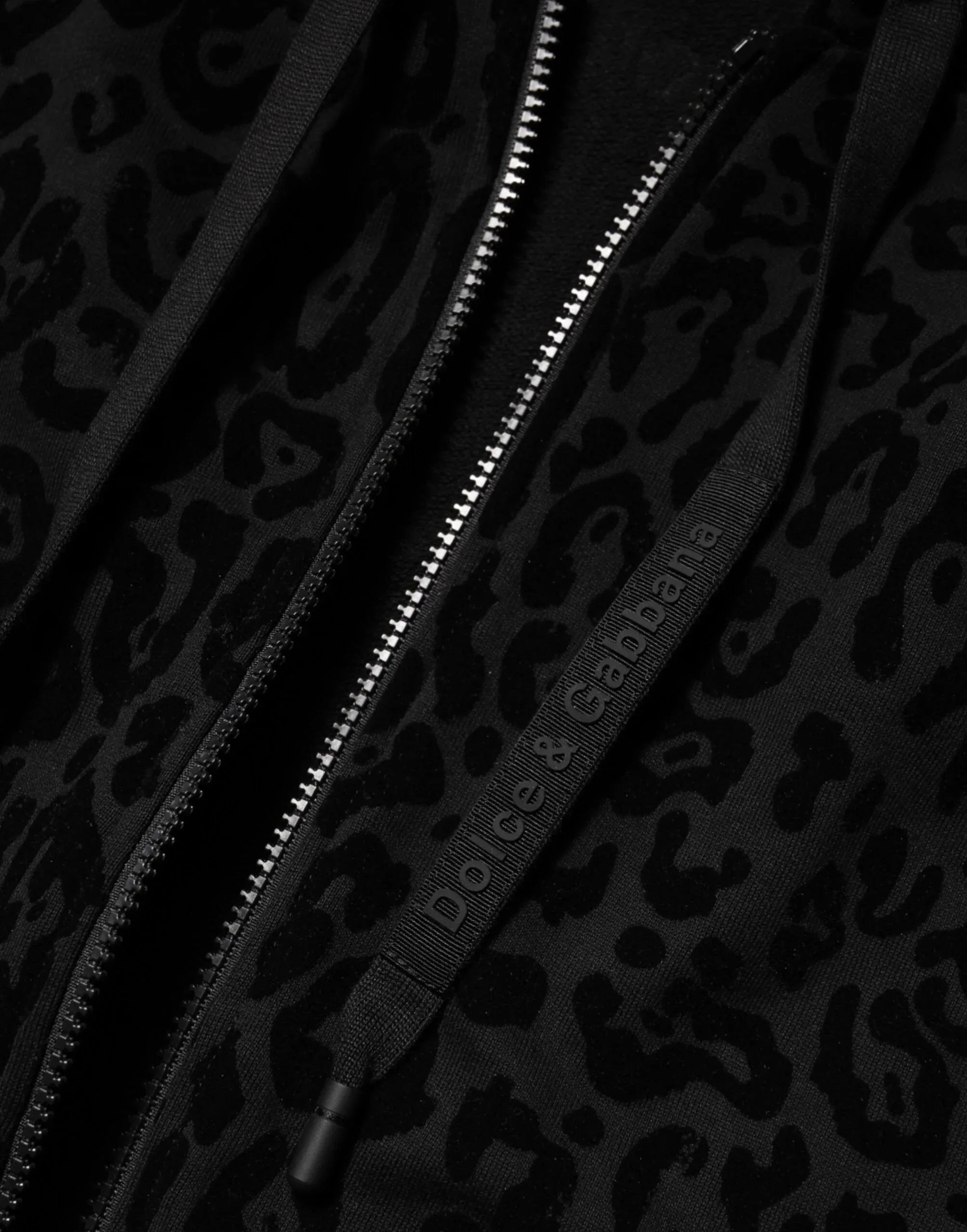 Dolce & Gabbana Black Cotton Hooded Full Zip Bomber Jacket - Zeiniez