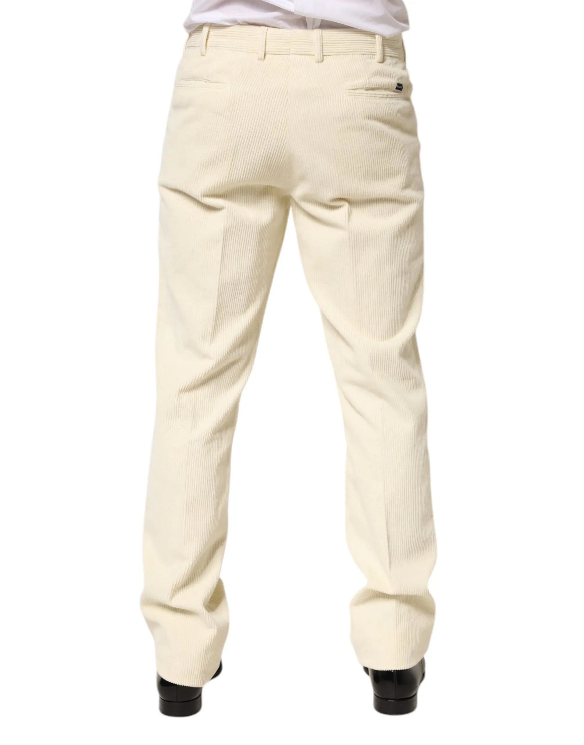 Burberry Beige Corduroy Cotton Straight Men Trouser Pants - Zeiniez