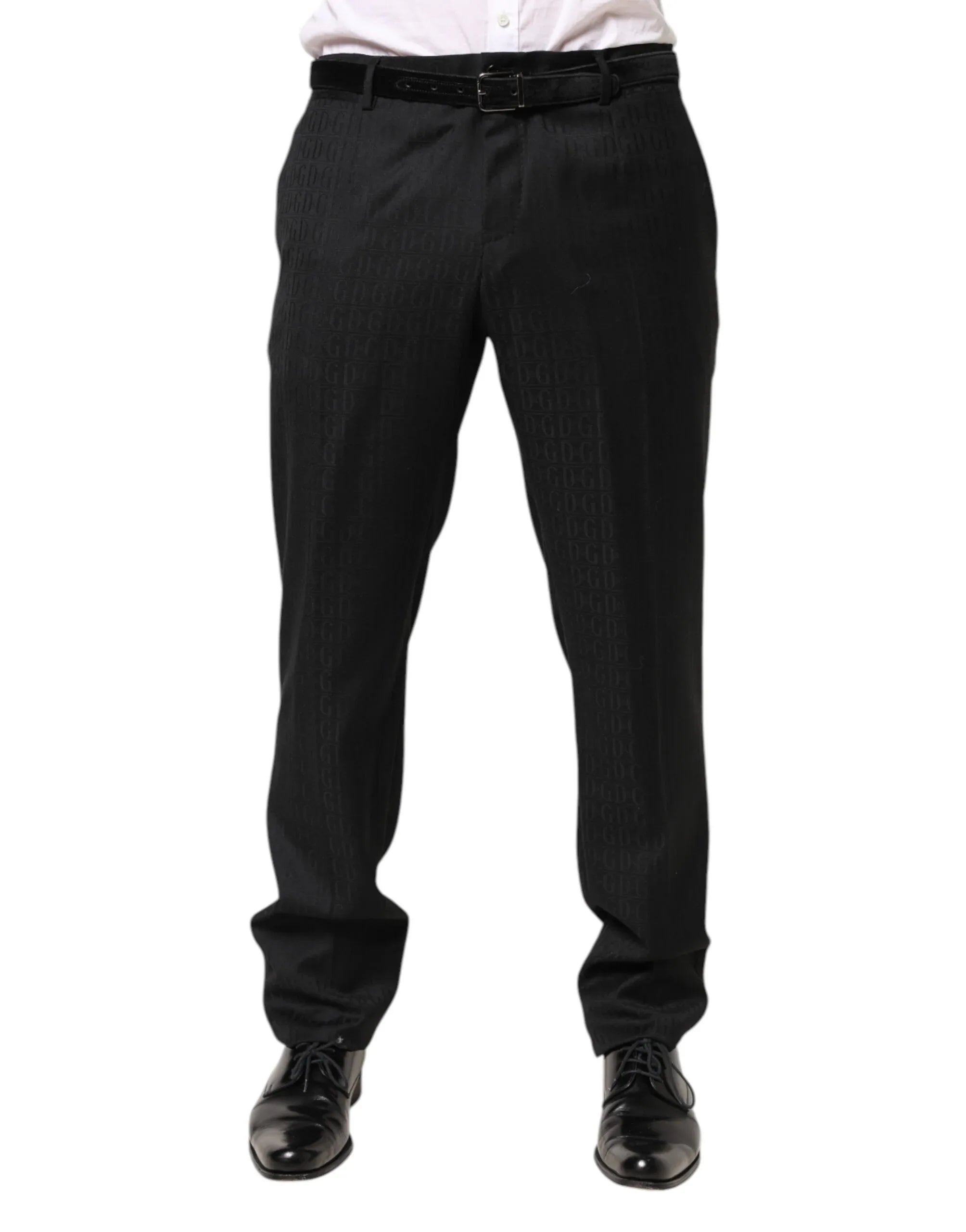 Dolce & Gabbana Black Wool Mid Waist Dress Men Trouser Pants - Zeiniez