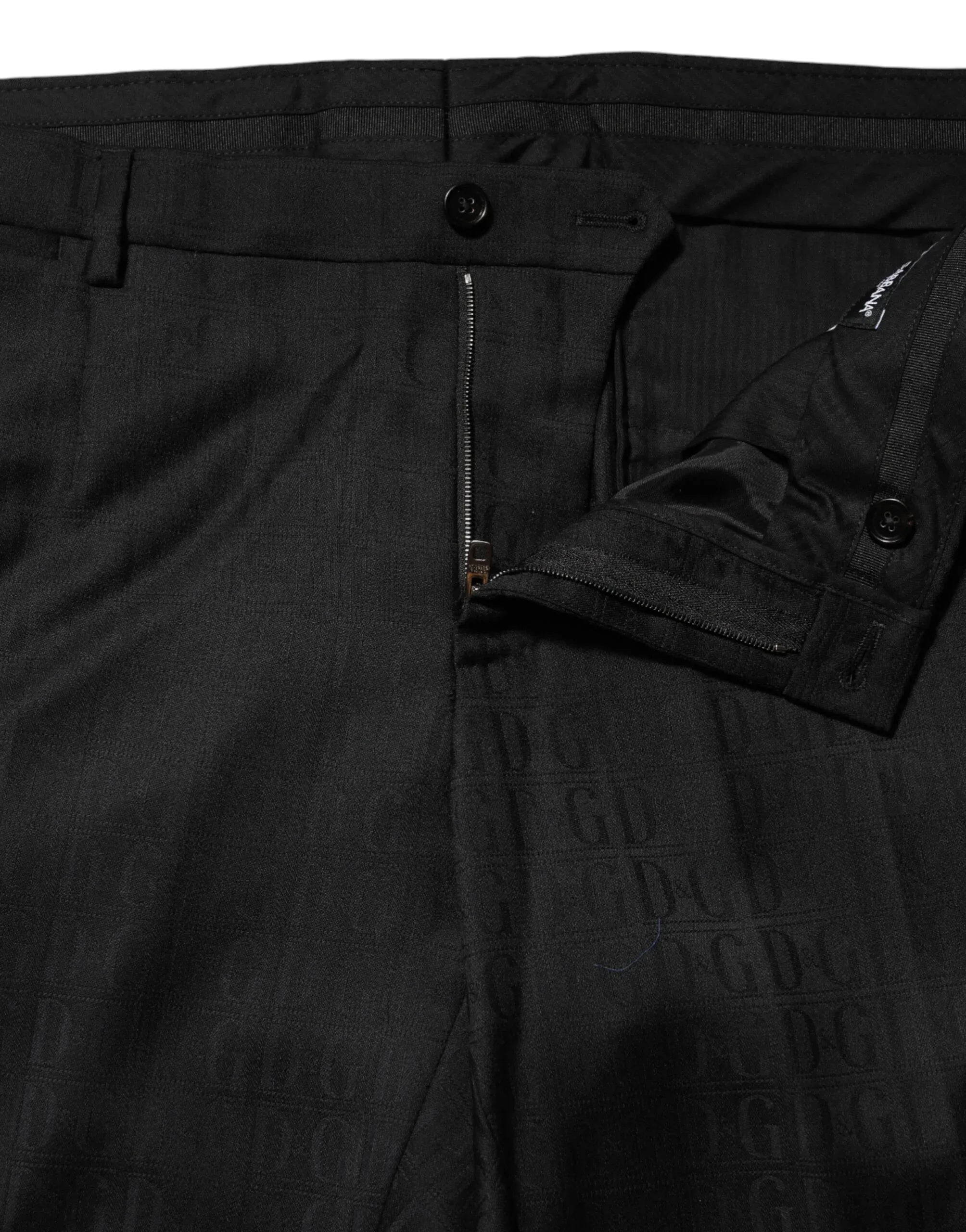 Dolce & Gabbana Black Wool Mid Waist Dress Men Trouser Pants - Zeiniez