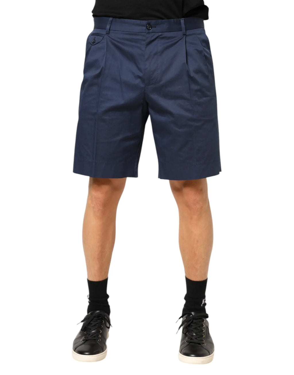 Dolce & Gabbana Blue Cotton Stretch Mid Waist Bermuda Shorts - Zeiniez