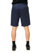 Dolce & Gabbana Blue Cotton Stretch Mid Waist Bermuda Shorts - Zeiniez
