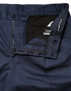 Dolce & Gabbana Blue Cotton Stretch Mid Waist Bermuda Shorts - Zeiniez