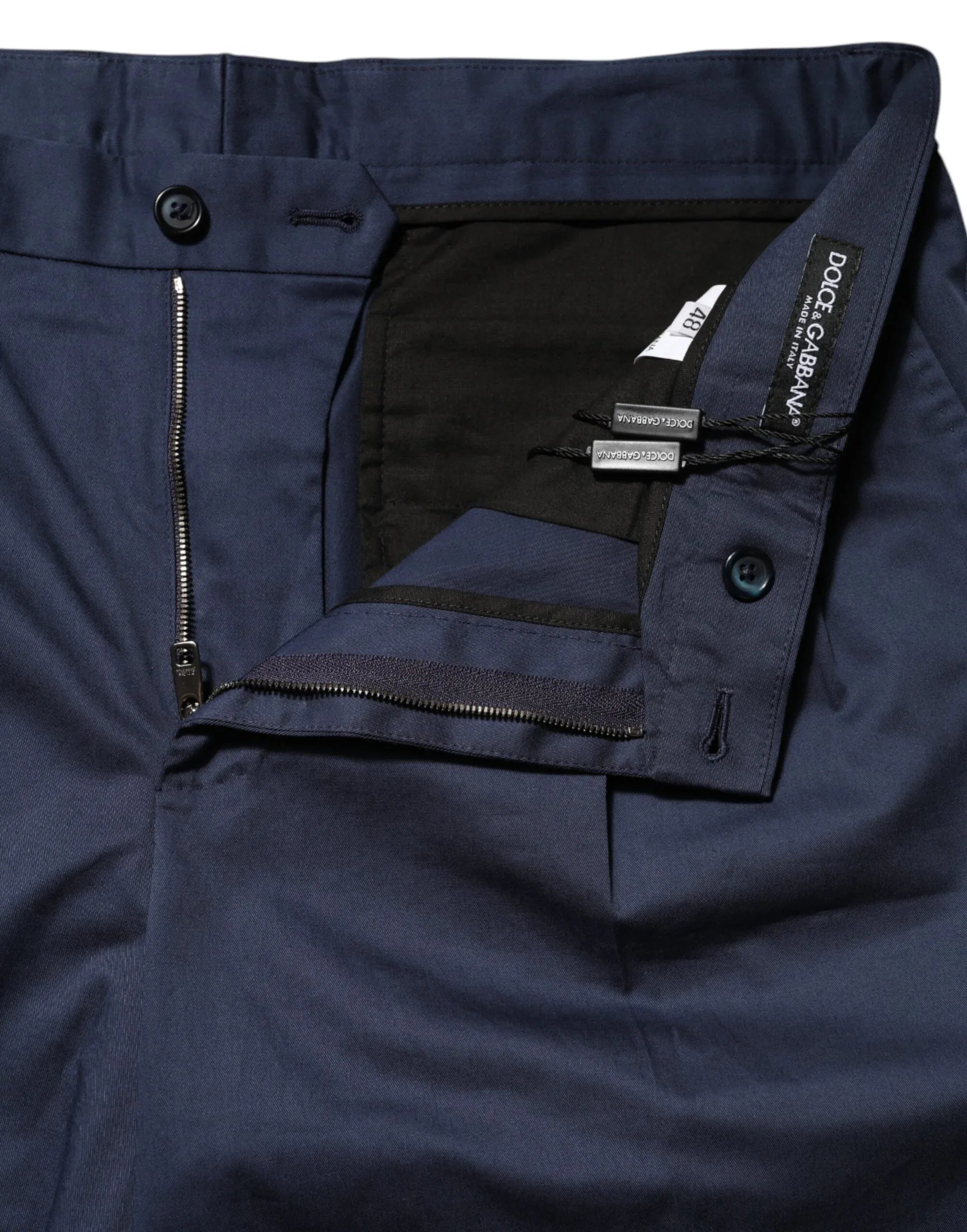 Dolce & Gabbana Blue Cotton Stretch Mid Waist Bermuda Shorts - Zeiniez