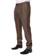 Brunello Cucinelli Brown Wool Mid Waist Dress Trouser Pants - Zeiniez