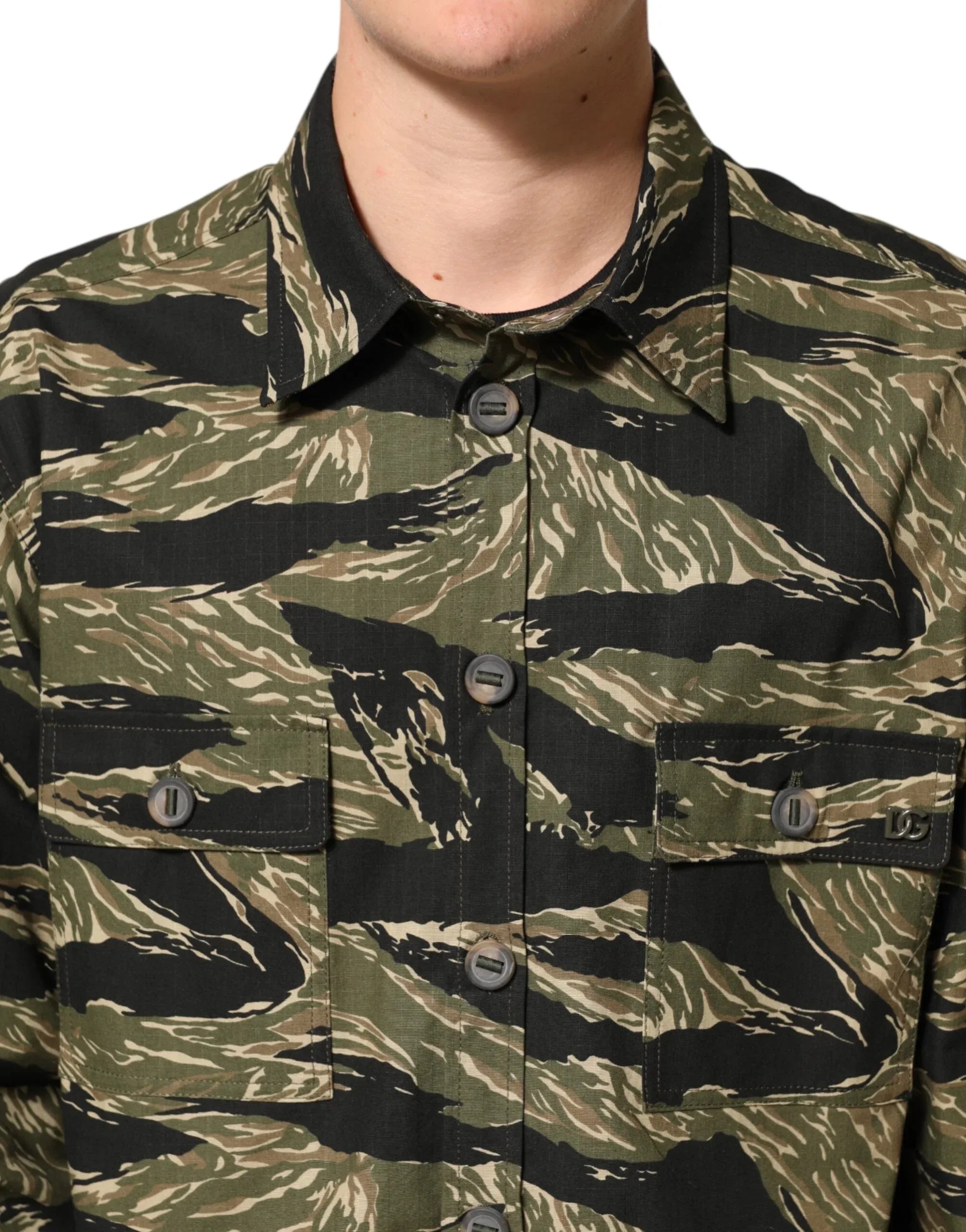 Dolce & Gabbana Multicolor Camouflage Cotton Casual Shirt - Zeiniez