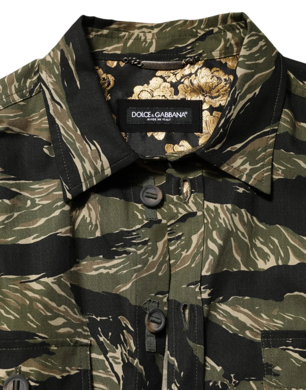 Dolce & Gabbana Multicolor Camouflage Cotton Casual Shirt - Zeiniez