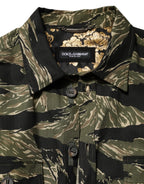 Dolce & Gabbana Multicolor Camouflage Cotton Casual Shirt - Zeiniez