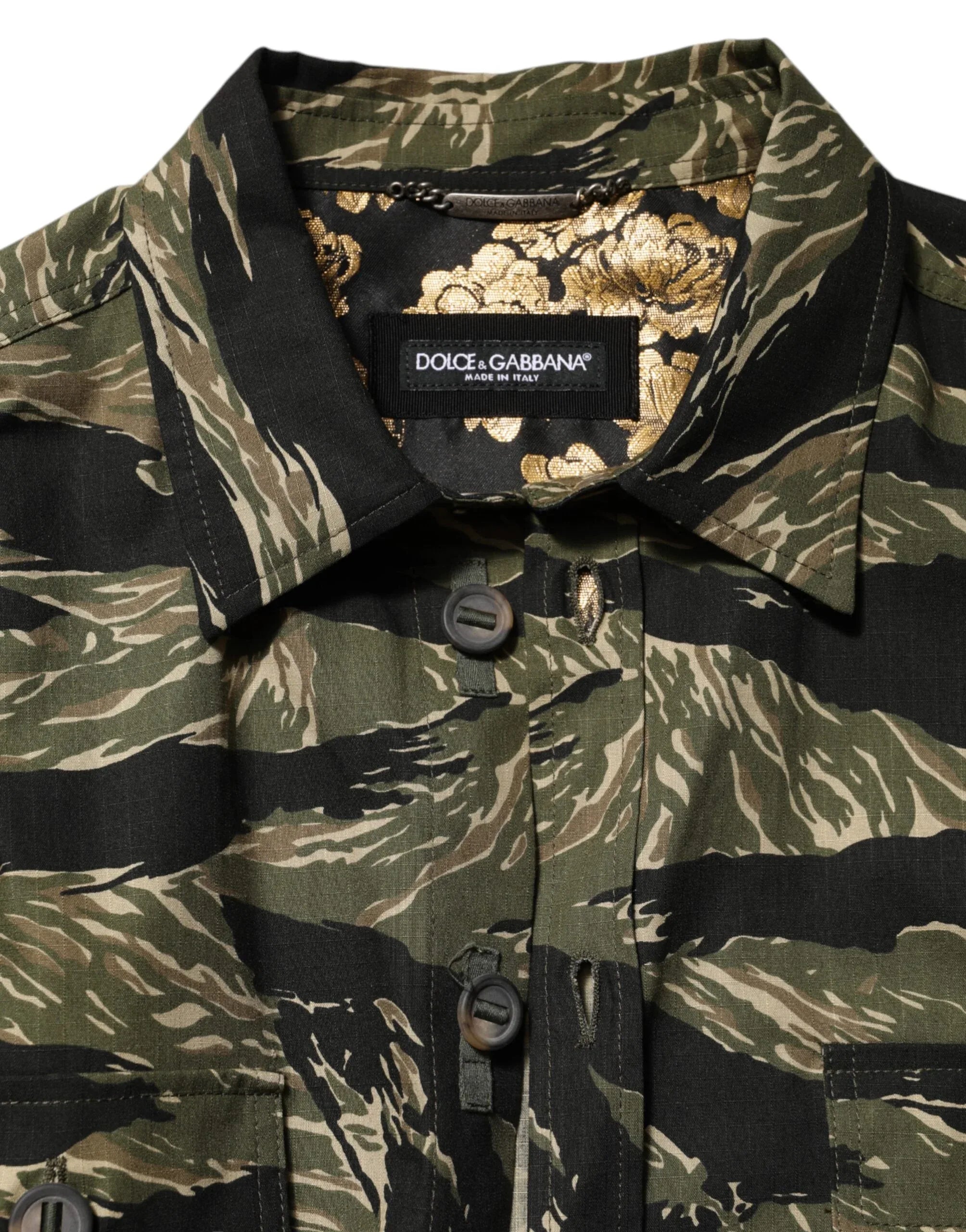 Dolce & Gabbana Multicolor Camouflage Cotton Casual Shirt - Zeiniez
