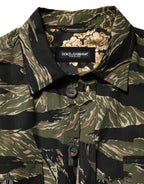 Dolce & Gabbana Multicolor Camouflage Cotton Casual Shirt