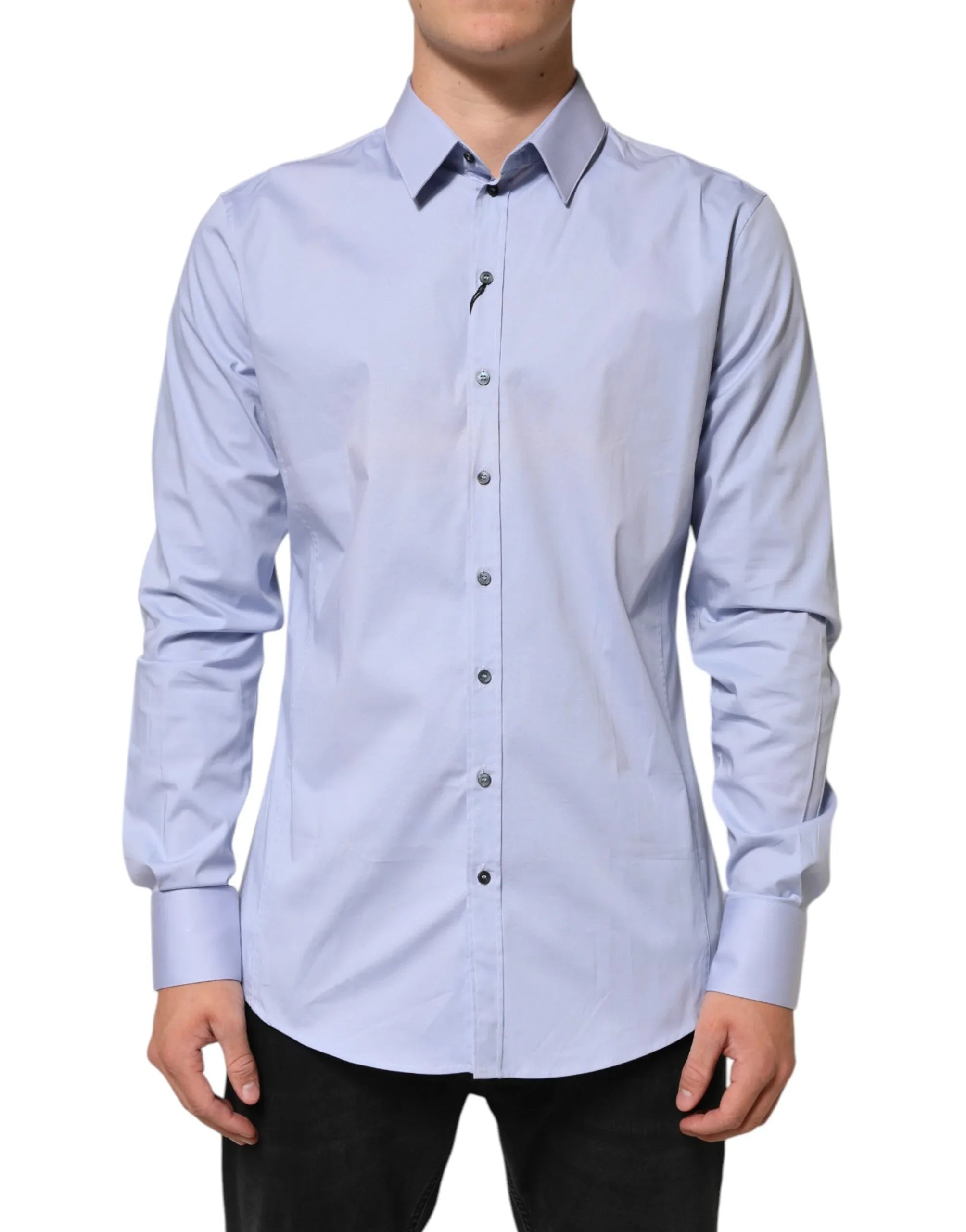 Dolce & Gabbana Blue SICILIA Cotton Men Dress Formal Shirt - Zeiniez