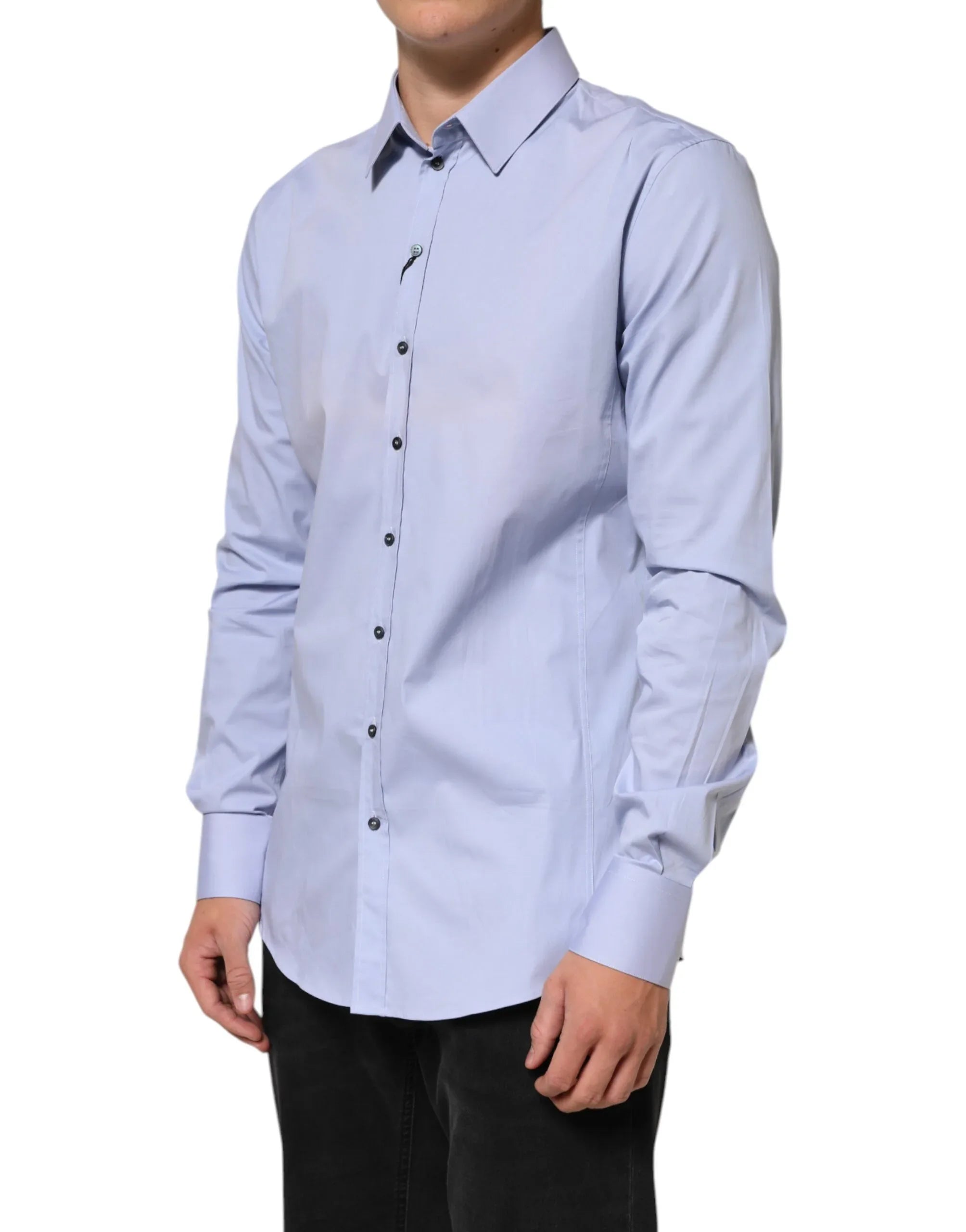Dolce & Gabbana Blue SICILIA Cotton Men Dress Formal Shirt - Zeiniez