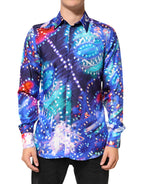 Dolce & Gabbana Multicolor Luminarie MARTINI Slim Men Shirt