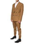 Dolce & Gabbana Brown TAORMINA Double-Breasted 2 Piece Suit - Zeiniez