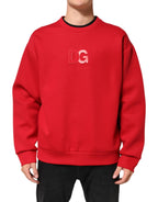 Dolce & Gabbana Red DG Logo Crew Neck Men Sweatshirt Sweater - Zeiniez