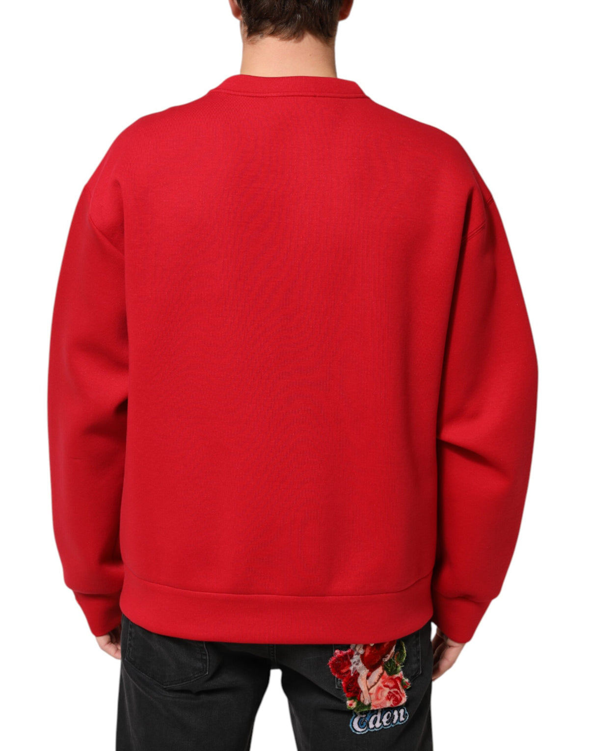 Dolce & Gabbana Red DG Logo Crew Neck Men Sweatshirt Sweater