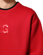 Dolce & Gabbana Red DG Logo Crew Neck Men Sweatshirt Sweater - Zeiniez