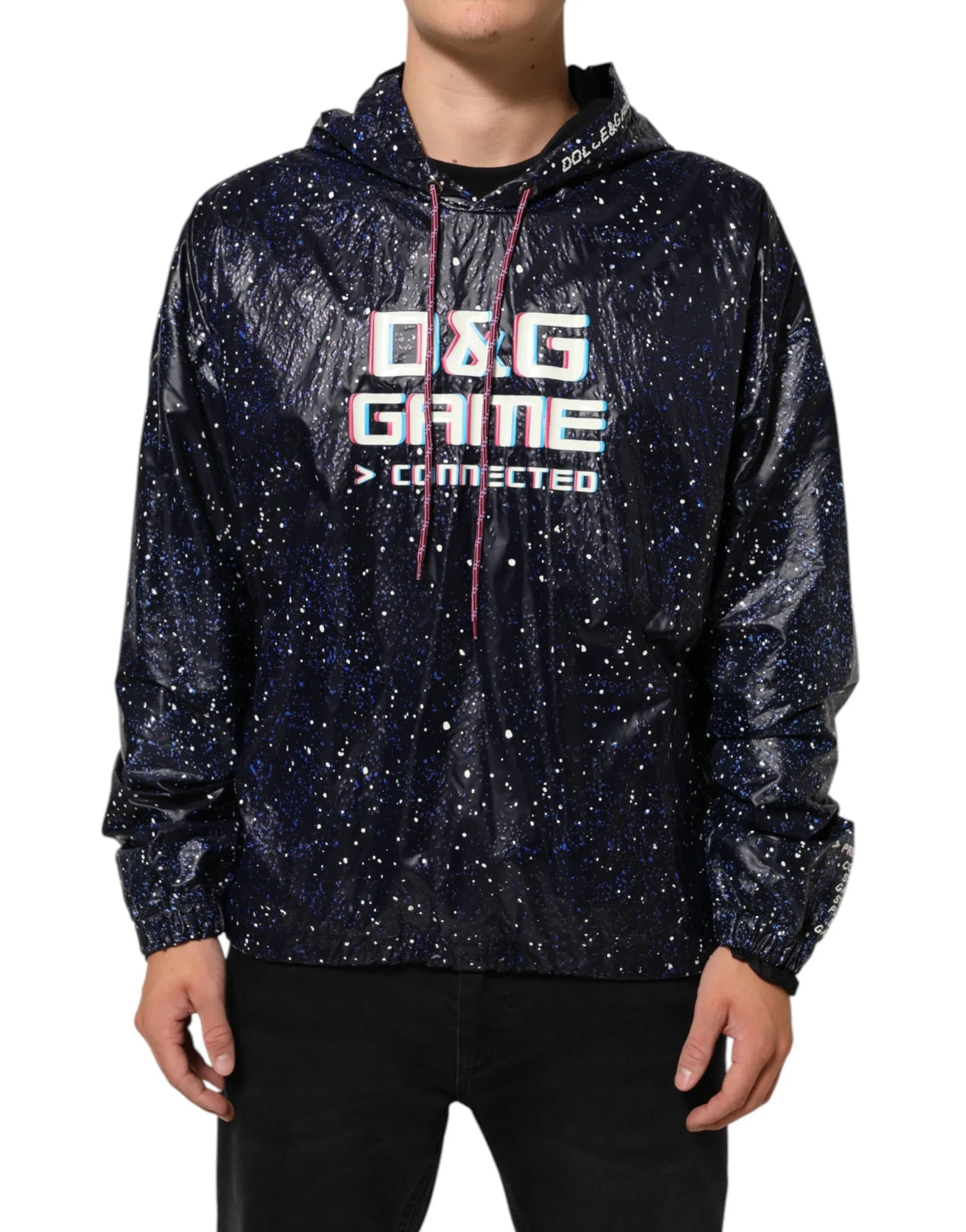 Dolce & Gabbana Blue D&G Game Hooded Men Sweatshirt Sweater - Zeiniez