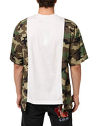 Dolce & Gabbana White Logo Camouflage Crew Neck Men T-shirt - Zeiniez