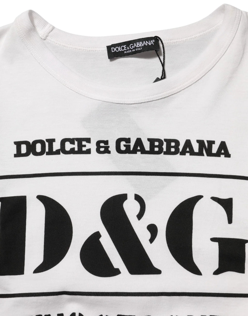 Dolce & Gabbana White Logo Camouflage Crew Neck Men T-shirt - Zeiniez