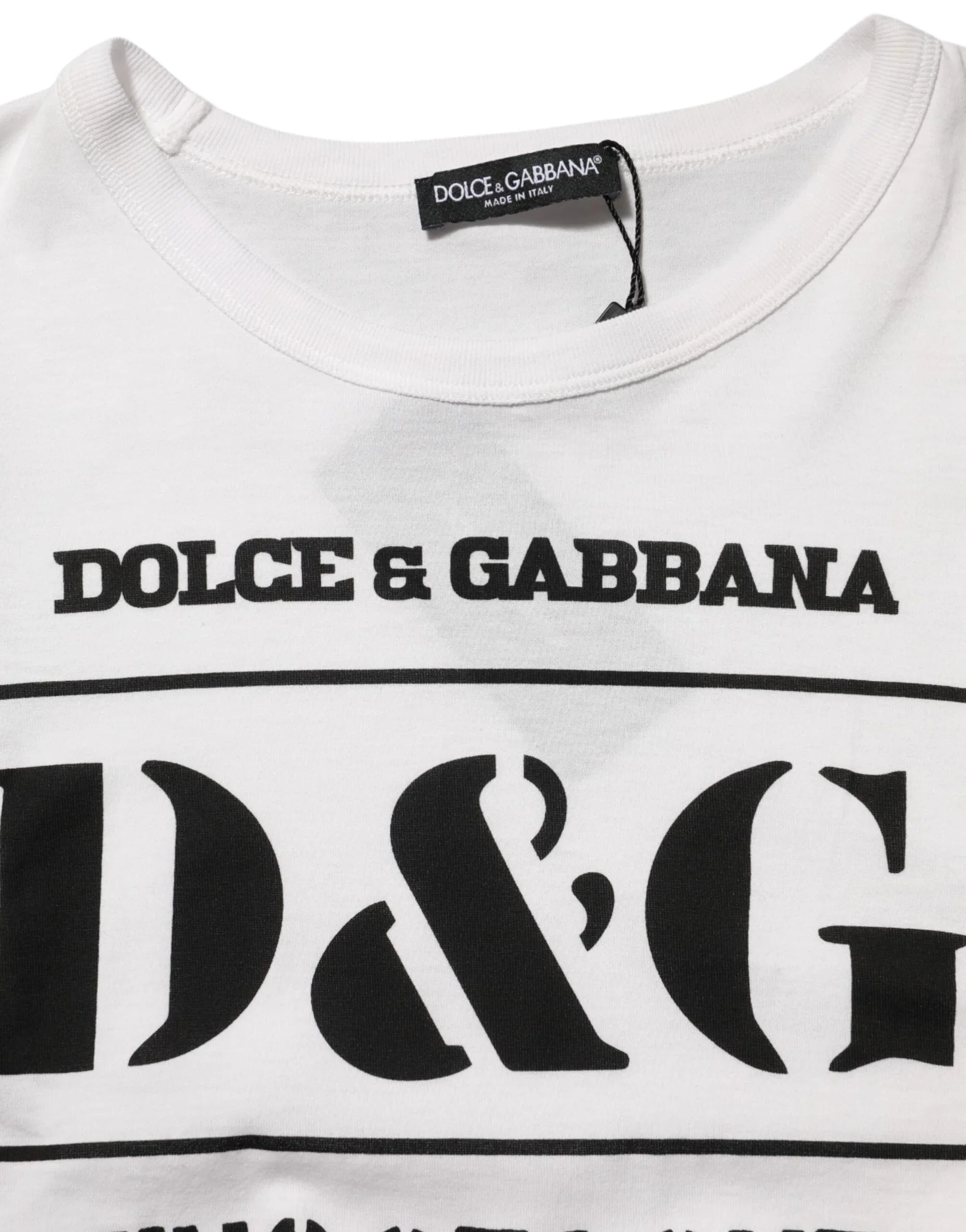 Dolce & Gabbana White Logo Camouflage Crew Neck Men T-shirt - Zeiniez
