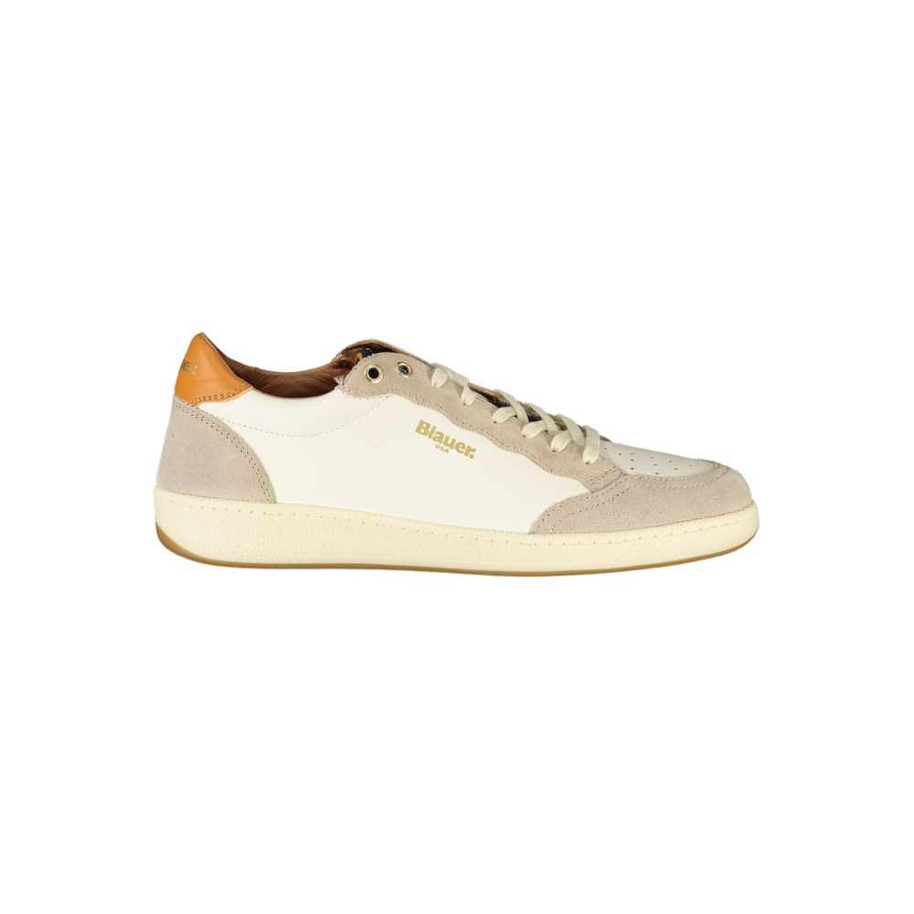 Blauer White Leather Men Sneaker - Zeiniez
