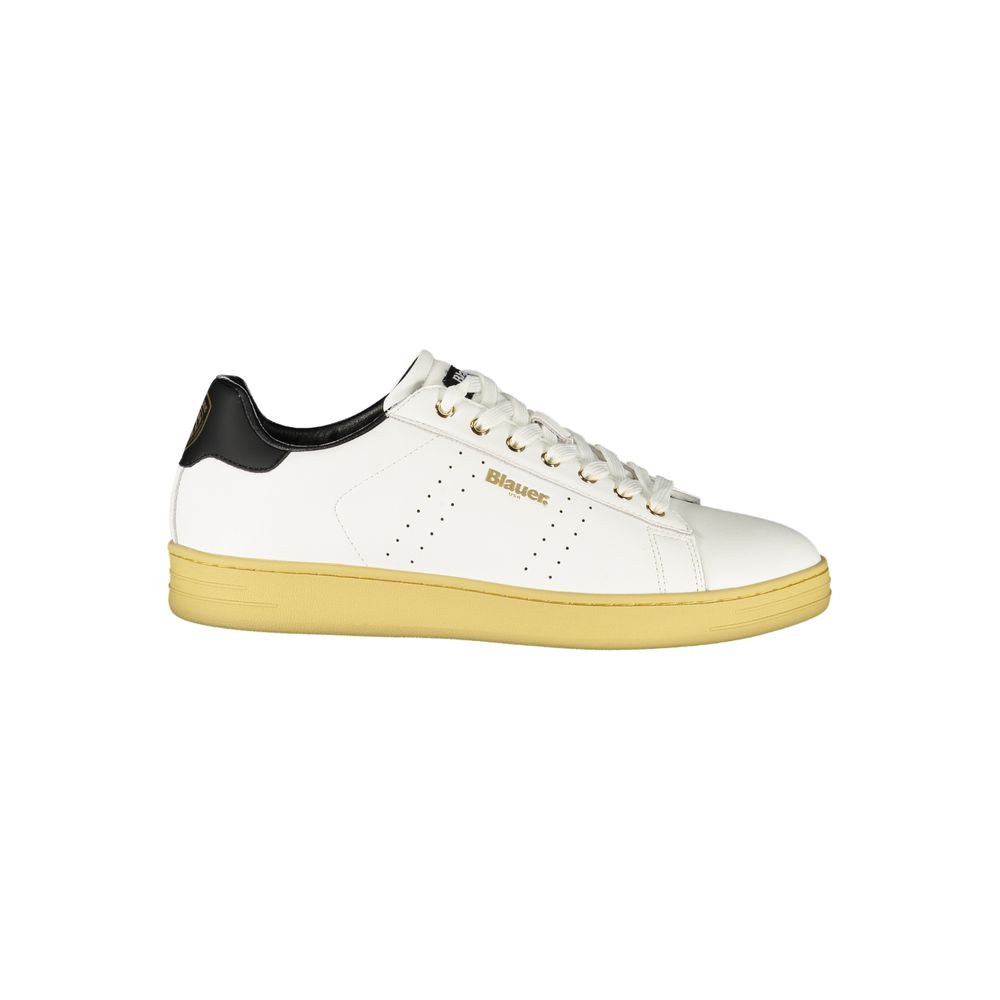 Blauer White Polyurethane Men Sneaker - Zeiniez