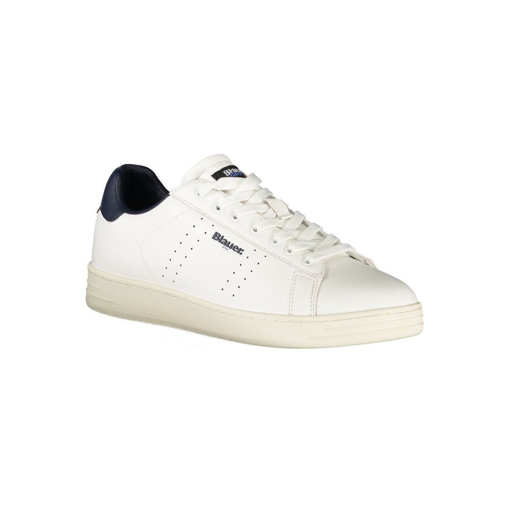 Blauer White Polyurethane Men's Sneaker - Zeiniez