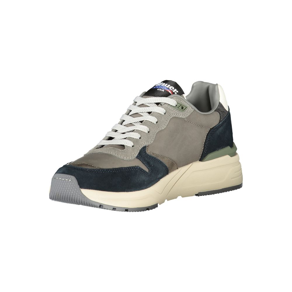 Blauer Grigio Polyurethane Men Sneaker - Zeiniez