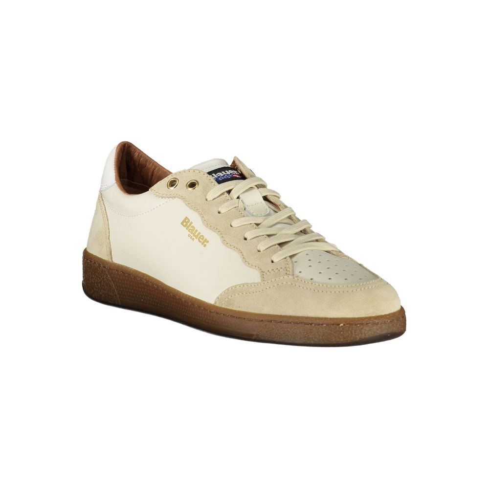 Blauer White Leather Men Sneaker - Zeiniez