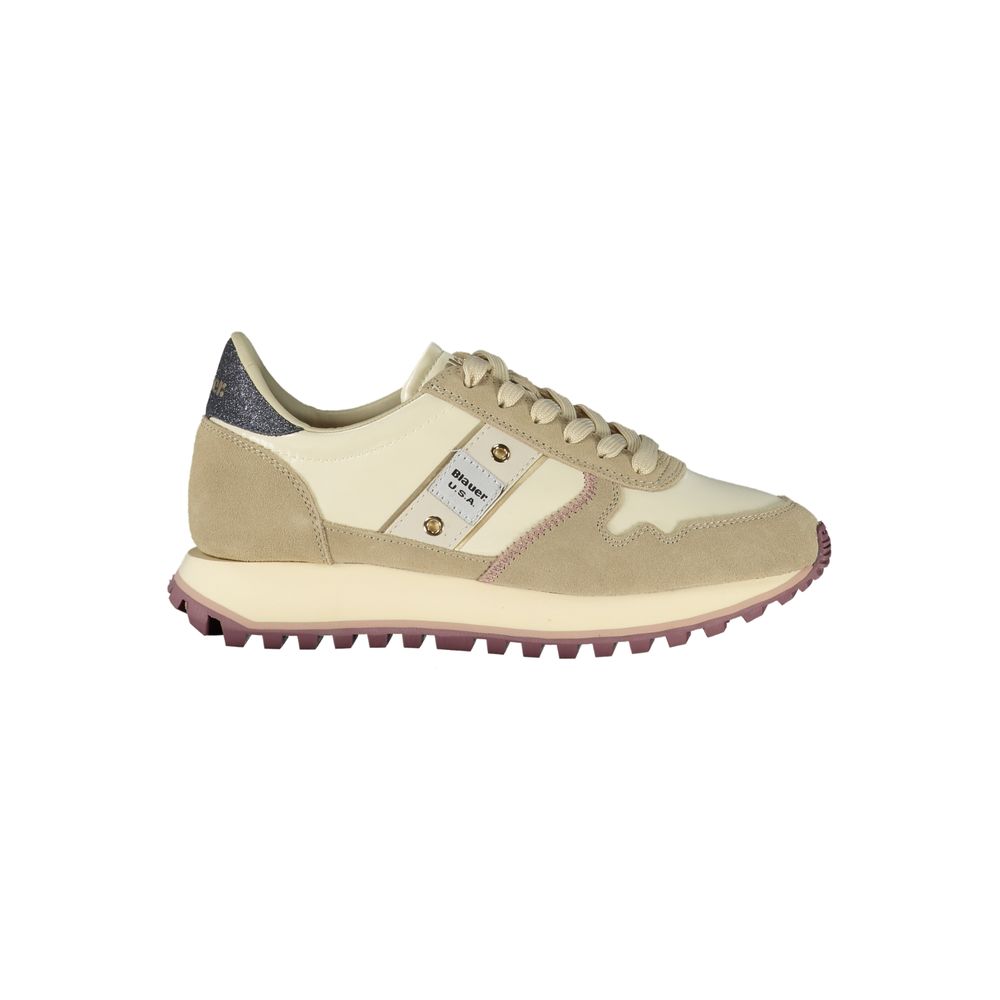 Blauer Beige Polyester Women Sneaker - Zeiniez