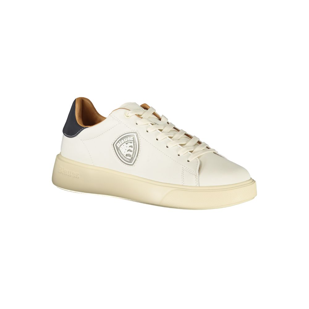 Blauer White Polyester Men Sneaker - Zeiniez