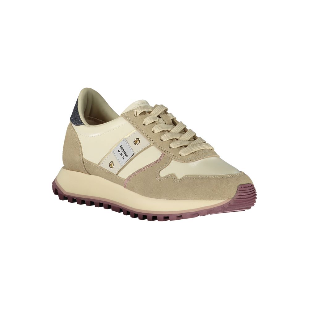 Blauer Beige Polyester Women Sneaker - Zeiniez