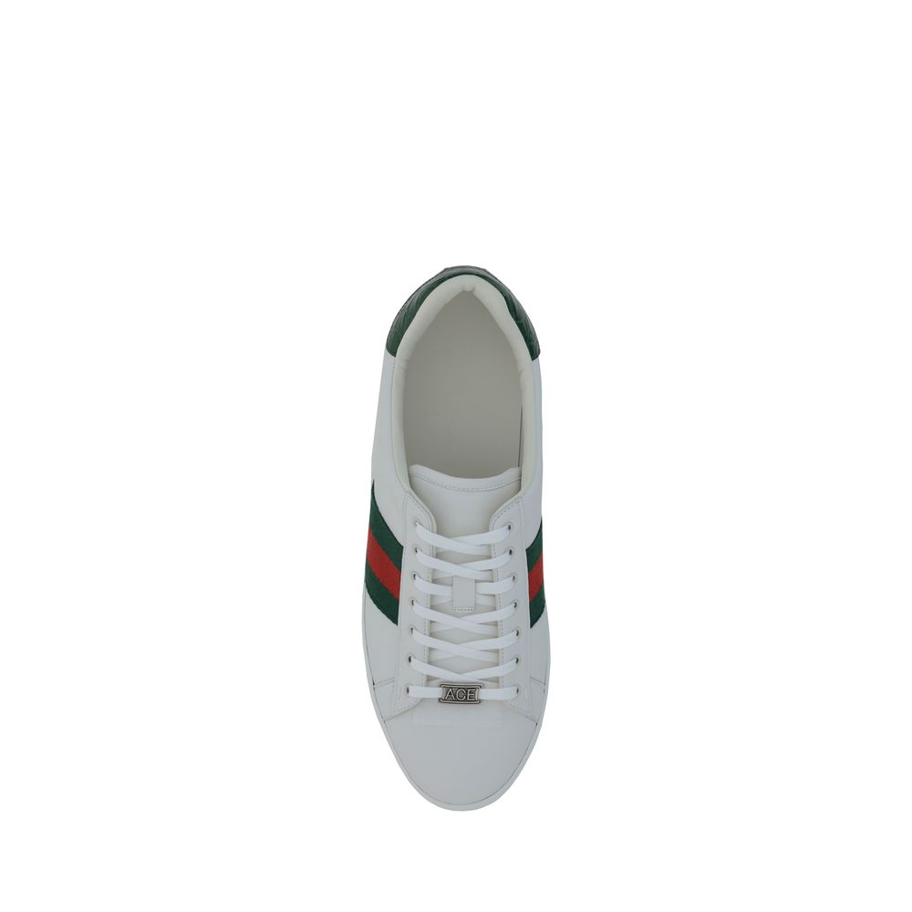 Gucci White Calf Leather Bos Taurus Low Top Sneakers - Zeiniez