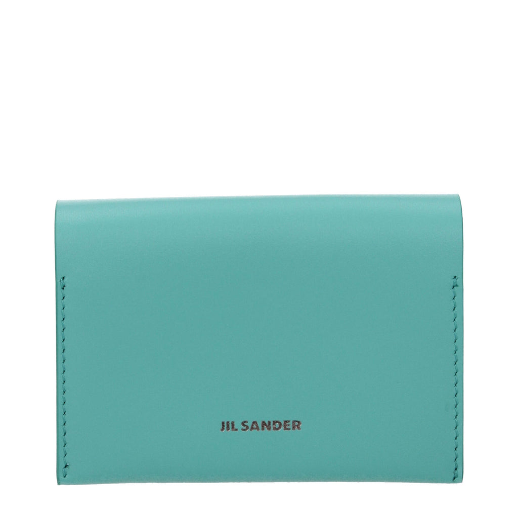 Jil Sander Green Leather Cardholder