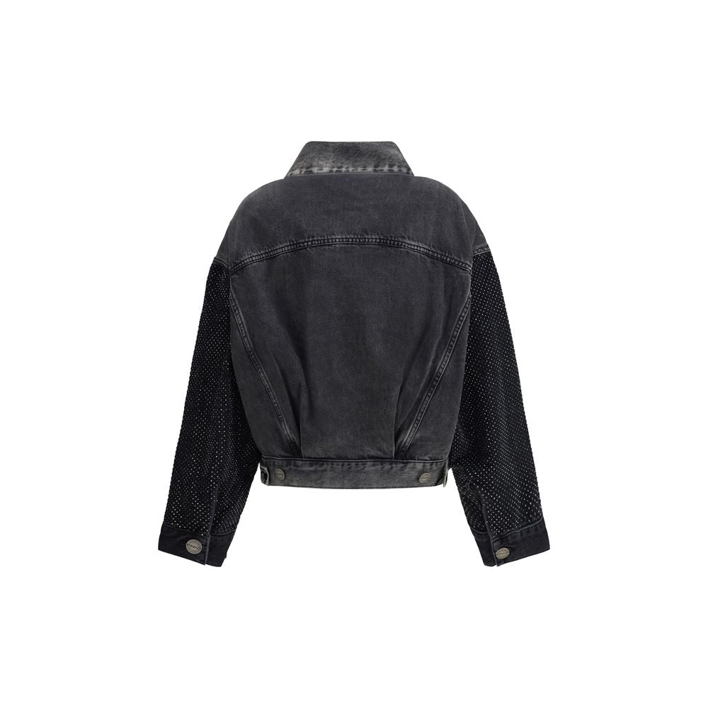 PINKO Gray Cotton Denim Jacket - Zeiniez