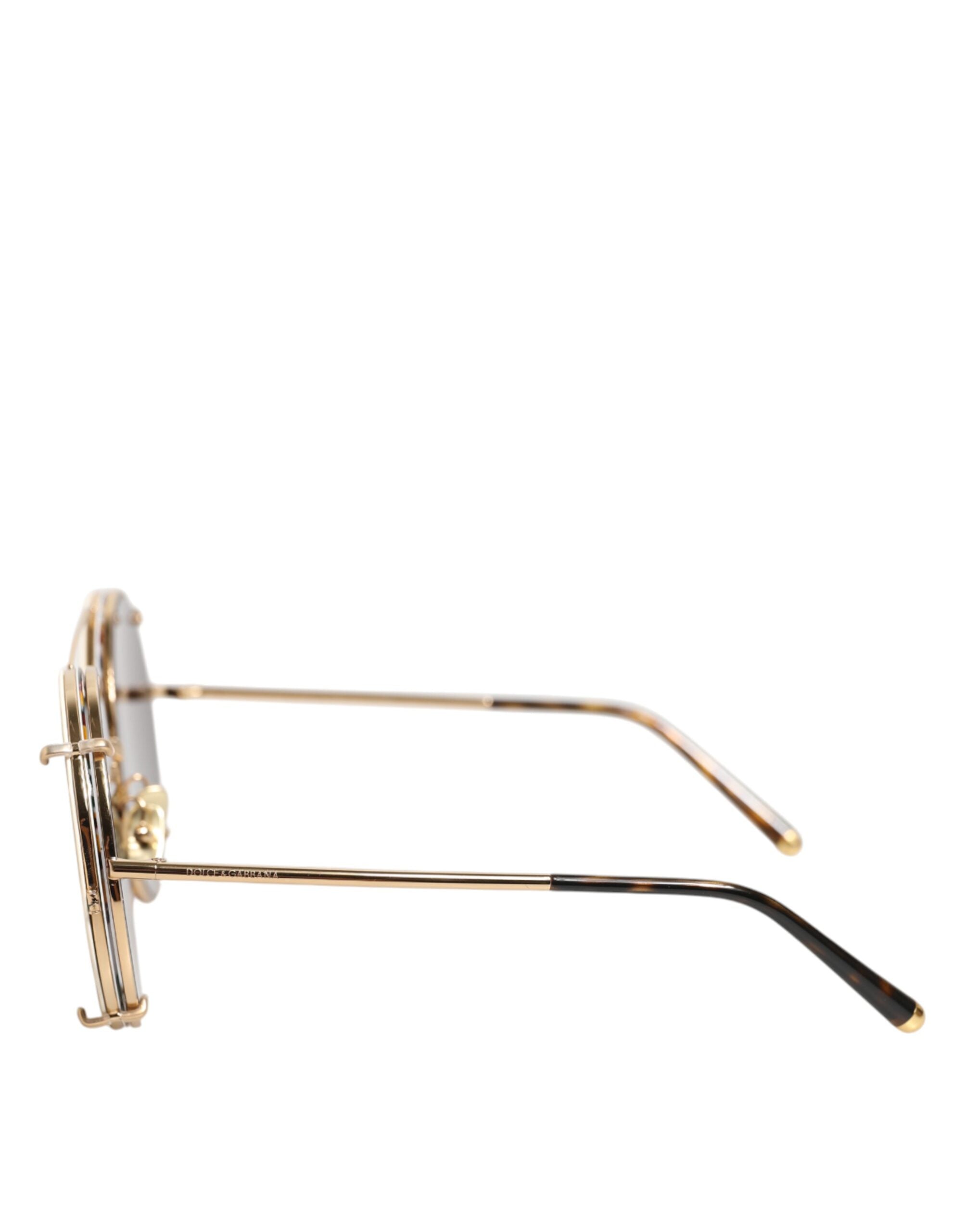 Dolce & Gabbana DG2198 Brown Leopard Print Gradient Round Sunglasses - Zeiniez