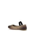 Miu Miu Brown Calf Leather Bos Taurus Ballet Flats