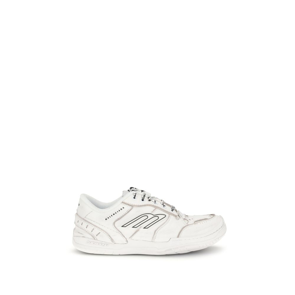 Balenciaga White Calf Leather Bos Taurus Athletic Sneakers - Zeiniez