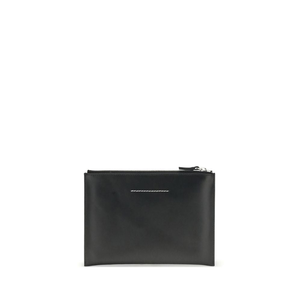 MM6 Black Calf Leather Bos Taurus Clutch Bag - Zeiniez