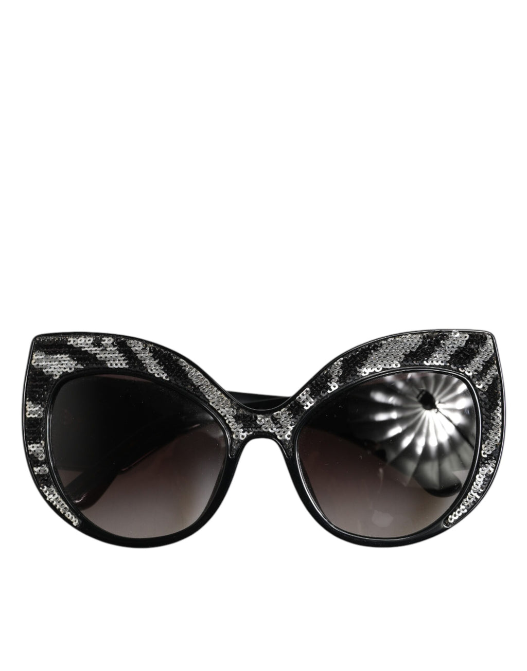 Dolce & Gabbana Black Silver Sequin Butterfly Polarized Sunglasses - Zeiniez