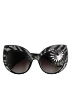 Dolce & Gabbana Black Silver Sequin Butterfly Polarized Sunglasses - Zeiniez