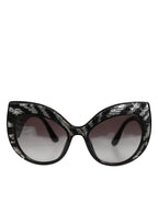 Dolce & Gabbana Black Silver Sequin Butterfly Polarized Sunglasses - Zeiniez