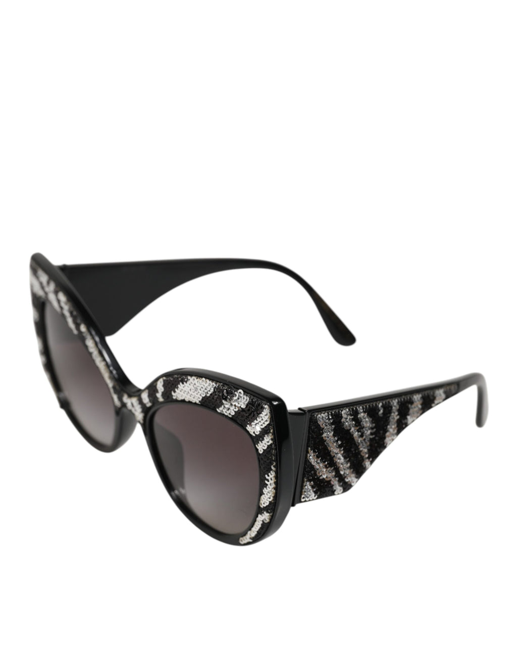 Dolce & Gabbana Black Silver Sequin Butterfly Polarized Sunglasses - Zeiniez