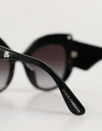 Dolce & Gabbana Black Silver Sequin Butterfly Polarized Sunglasses - Zeiniez